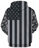 SpaceJaw Men's Distressed Black USA Flag Hoodie - Vintage Hooded Sweatshirts Apparel with Pockets