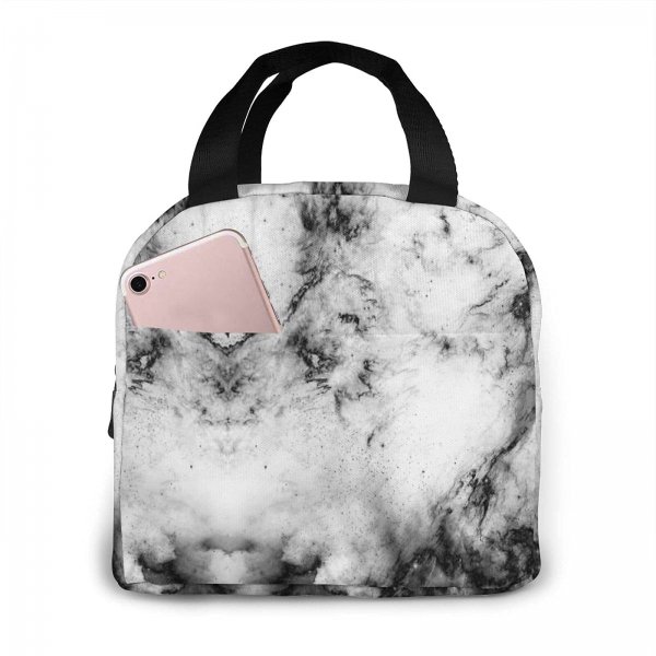 BubGuppy Marble Lunch Bag, Lunch Box Marble Insulated Cooler Bags, Cooler Tote For Picnic Camping Work Travel For Women Men Home School Office Outdoor Use and Girls Boys Marble Lunch Box