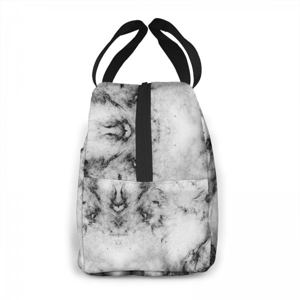 BubGuppy Marble Lunch Bag, Lunch Box Marble Insulated Cooler Bags, Cooler Tote For Picnic Camping Work Travel For Women Men Home School Office Outdoor Use and Girls Boys Marble Lunch Box
